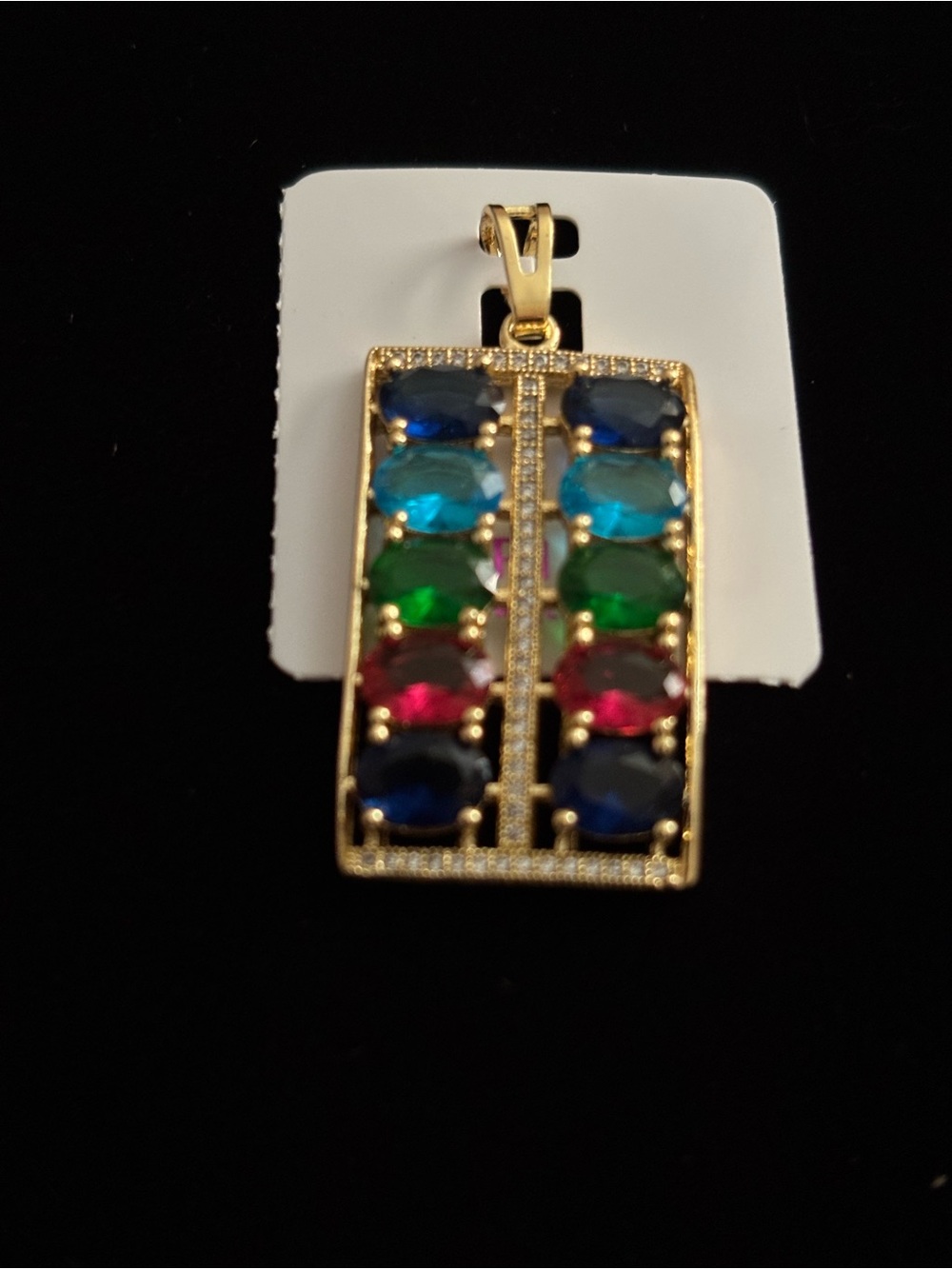 Gold plated multicolor pendant